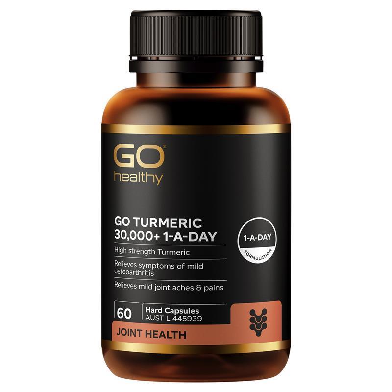 GO Healthy Turmeric 30000+ 1-A-DAY 60 Hard Vege Capsules
