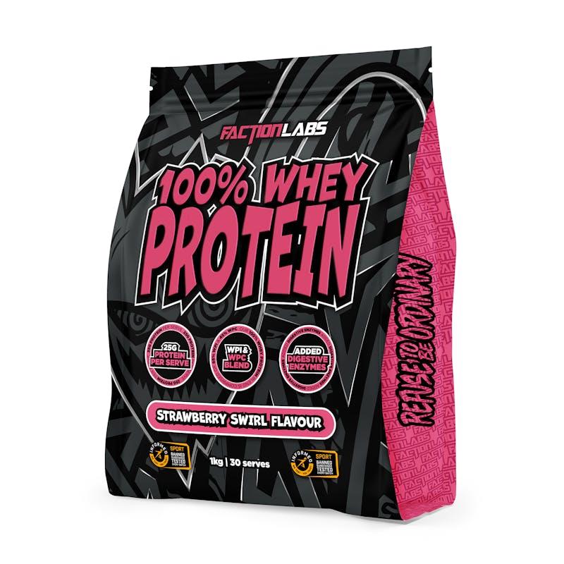 Faction Labs 100% Whey Protein - 30 serves Strawberry Swirl