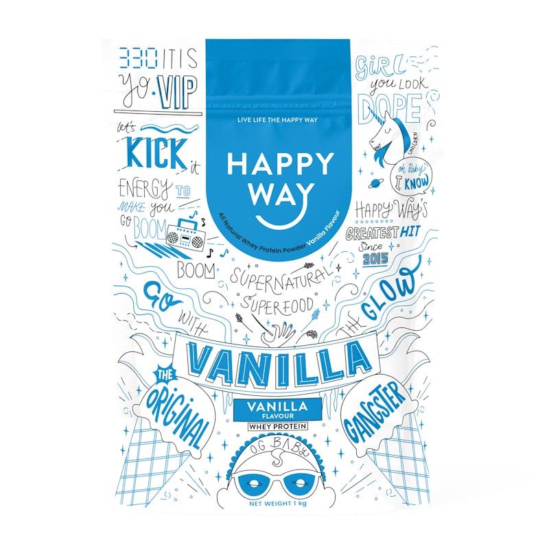 Happy Way Vanilla Whey Protein Powder 1kg