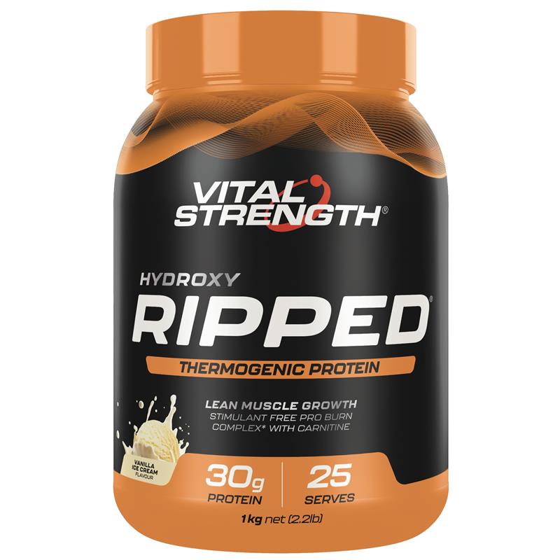 Vital Strength Hydroxy Ripped Thermogenic Protein Powder Vanilla 1kg