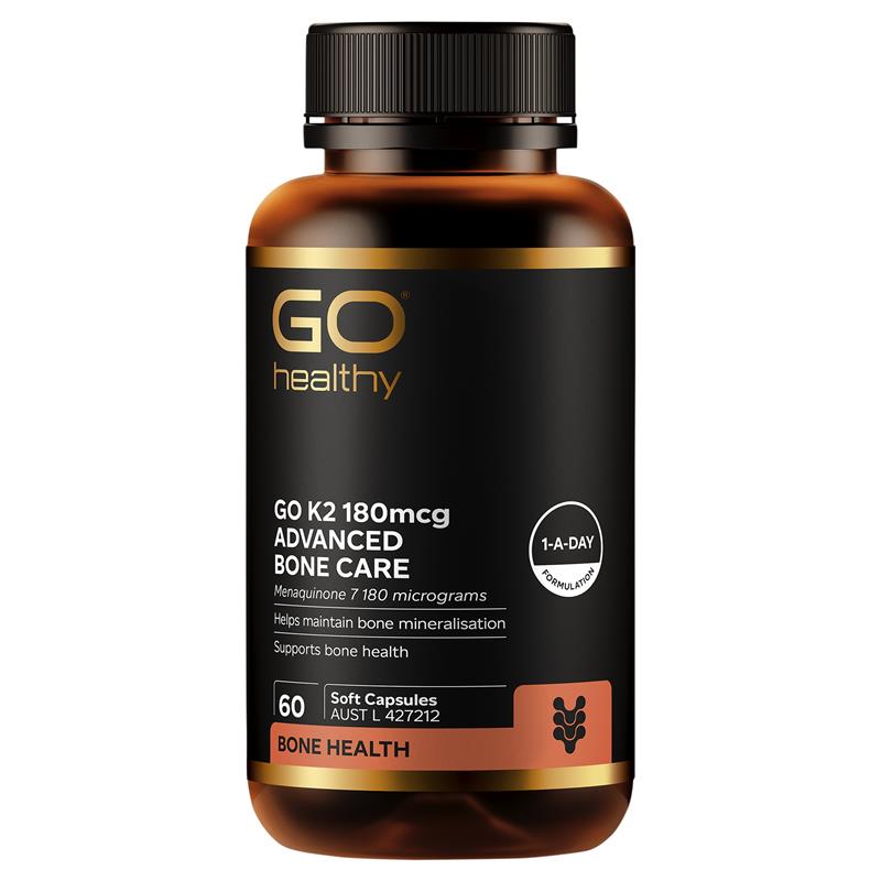 Go Healthy K2 180mcg Advanced Bone Care 60 Soft Capsules Exclusive Size