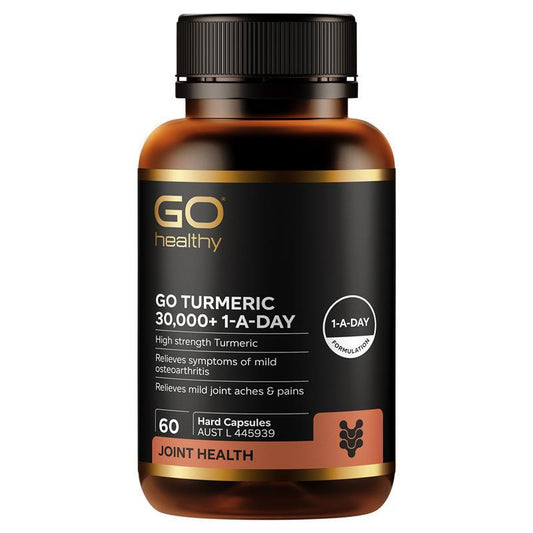 GO Healthy Turmeric 30000+ 1-A-DAY 60 Hard Vege Capsules
