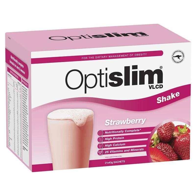 Optislim VLCD Meal Replacement Shake Strawberry 21x43g Sachets