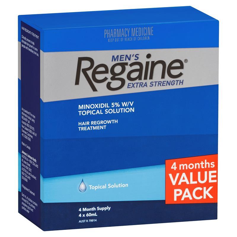 Regaine Mens 5% Minoxidil Solution Hair Regrowth Treatment 4 x 60ml