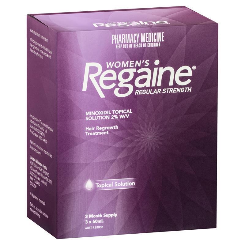 Regaine Womens 2% Minoxidil Solution Hair Regrowth Treatment 3 x 60ml