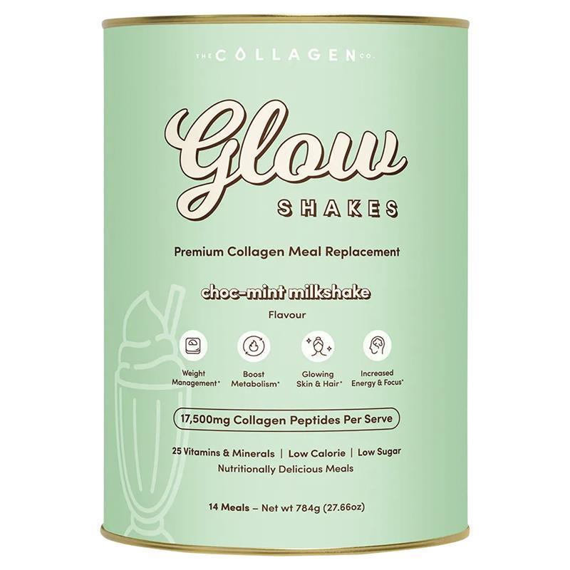 The Collagen Co Glow Shakes Choc Mint Milkshake 784g