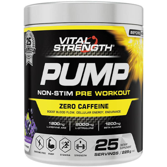 VitalStrength Pump Pre Workout Non-Stimulant Grape 225g