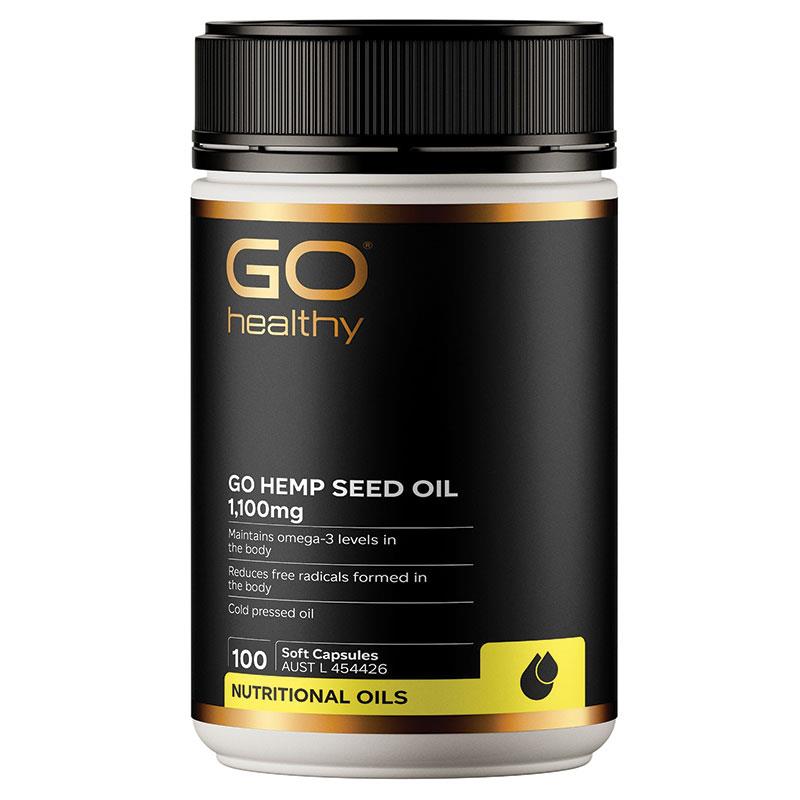 GO Healthy Hemp Seed Oil 1100mg 100 Soft Capsules