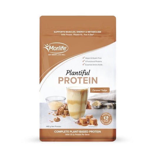 Morlife Plantiful Protein - Caramel Fudge 440g