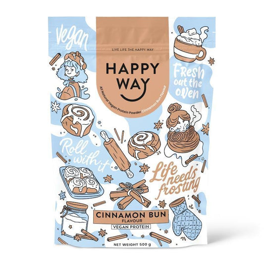 Happy Way Cinnamon Bun Vegan Protein Powder 500g