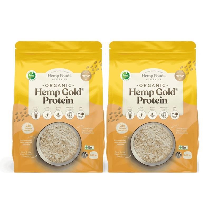 Hemp Foods Australia Organic Hemp Gold® Protein Powder 900g Twin Pack