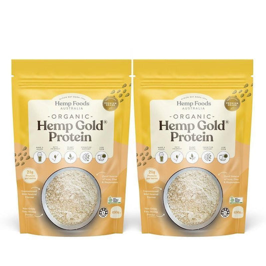 Hemp Foods Australia Organic Hemp Gold Protein Powder 450g Twin Pack
