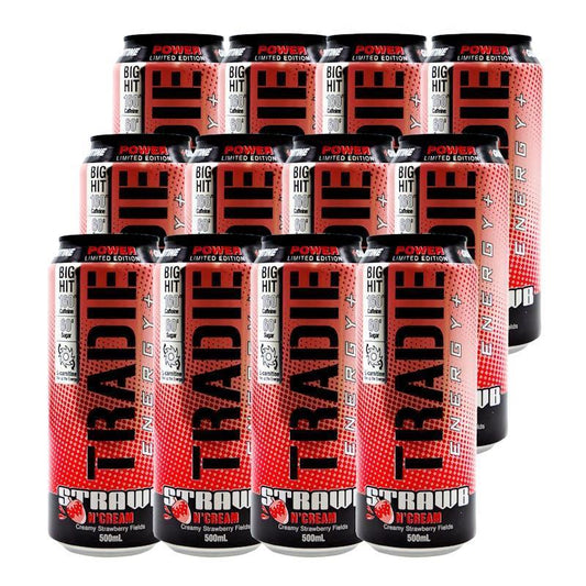 Tradie Energy Drink 500ml Strawberry & Cream 12 Pack