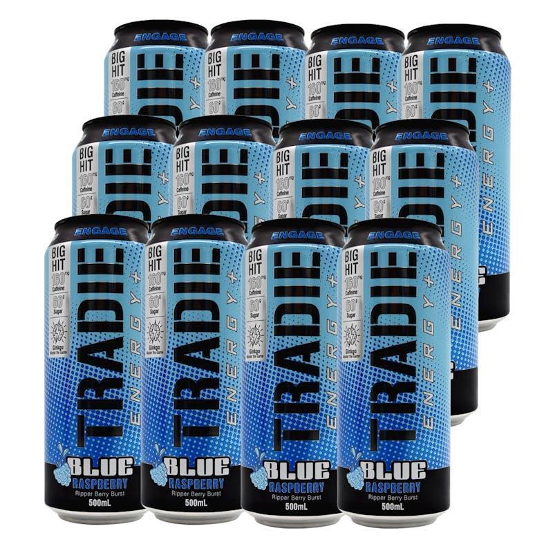 Tradie Energy Drink 500ml Blue Raspberry 12 Pack