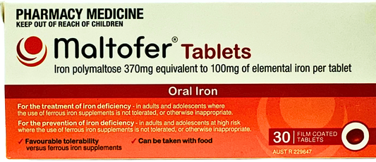 Maltofer Tablets (Oral Iron) 370mg x 30 Film Coated Tablets.